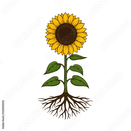 Sunflower with Roots Logo Design