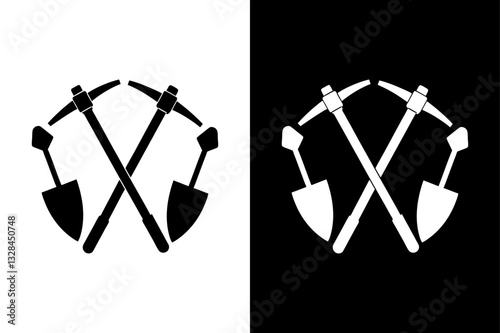 Silhouette Mining Tools Vector Icons  Perfect for Industrial Design.