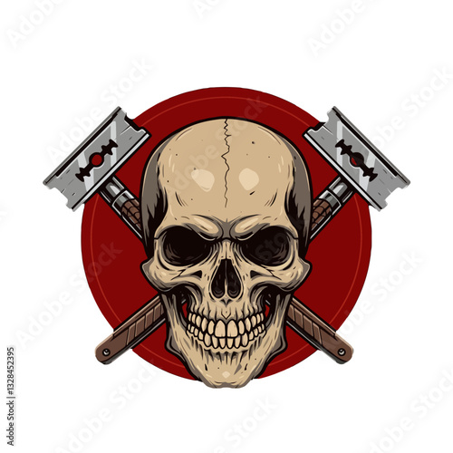 Beard and razor logo