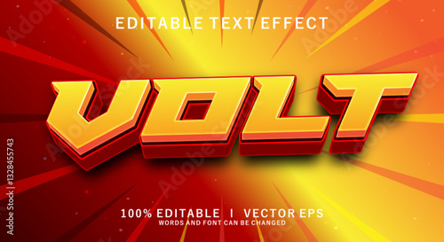 volt 3d vector text effect with modern style design