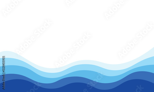 Abstract Blue sea ocean wave layered template modern banner background