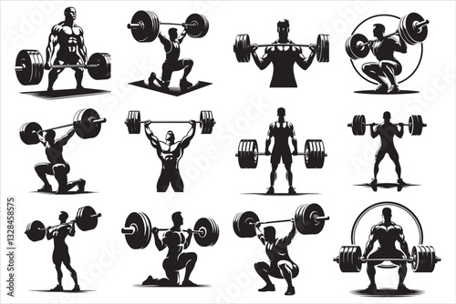 Black & White Gym Silhouettes bundle
