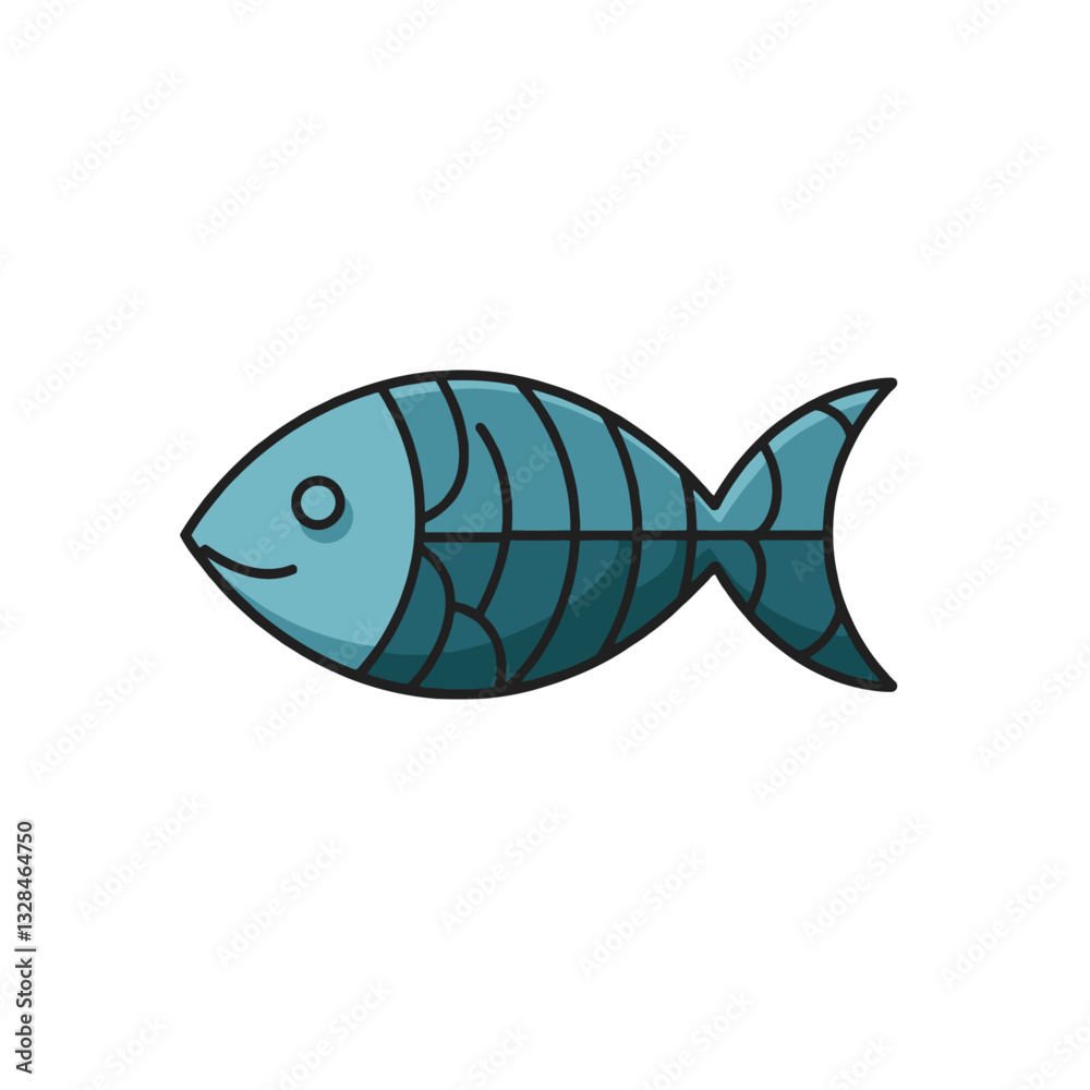 Fototapeta premium Cartoon Fish Illustration