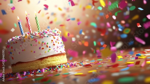 A Delicious Birthday Cake with Colorful Confetti
