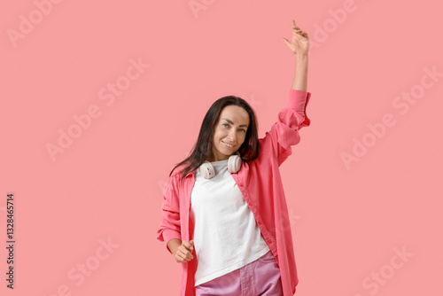 Happy middle-aged woman wit...
