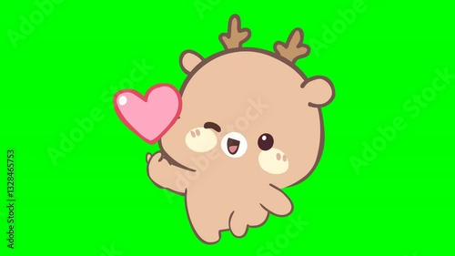 A cute and adorable cartoon Deer