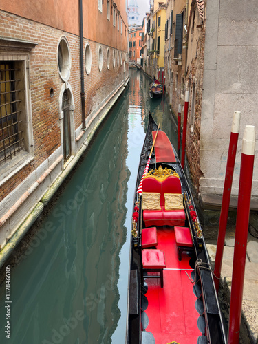 Wallpaper Mural Venice, Italy. Gondola, the famous and traditional flat bottomed Venetian rowing boat in the city canals Torontodigital.ca