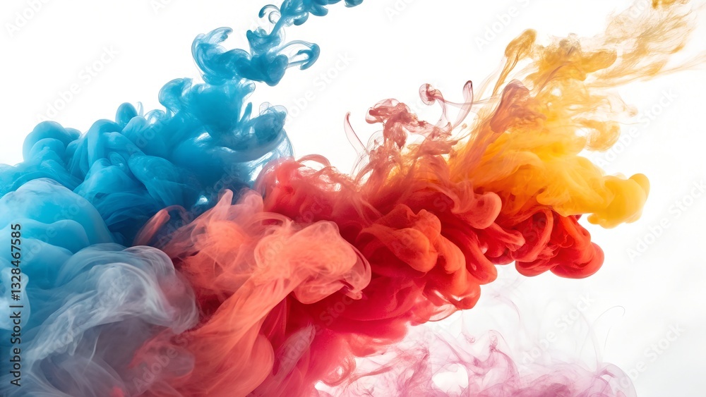 Obraz premium Vibrant Color Explosion: Abstract Ink in Motion