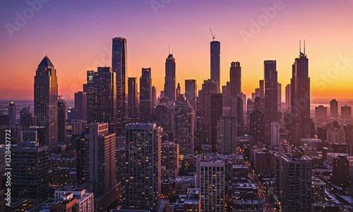 new york city skyline at sunset