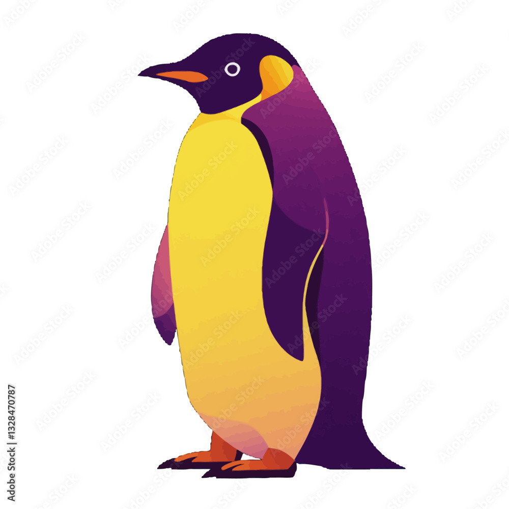 Obraz premium Purple and Yellow Penguin Illustration Design