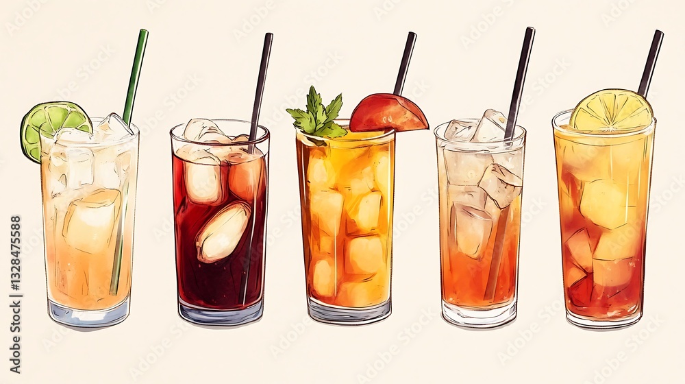 cocktail with ice and lime cocktail with ice and lime