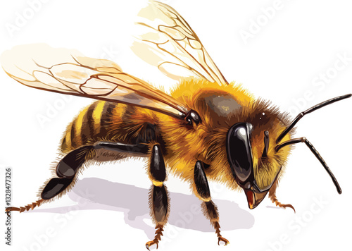 bee on white background