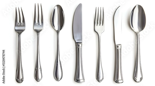 fork knife spoon teaspoon cutlery isolated