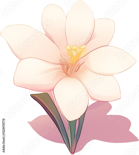 pink orchid on white background