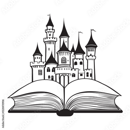 Book with magical vector illustration, Book Reader clipart design, books and mythical Art