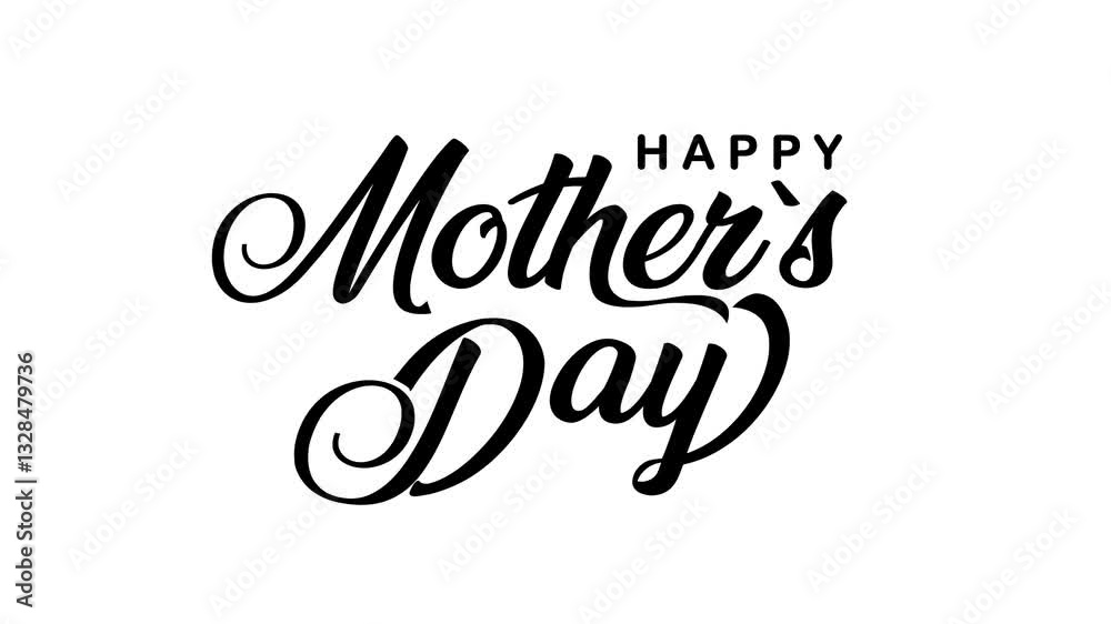 Happy mother's day text animation. Ideal for greeting cards, social media posts, blog headers, and printed materials celebrating Mothers Day. Happy mother's day text animation. Ideal for greeting cards, social media posts, blog headers, and printed materials celebrating Mothers Day.