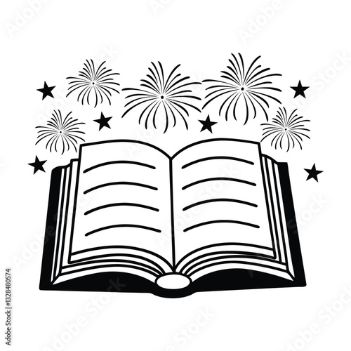 Book with magical vector illustration, Book Reader clipart design, books and mythical Art