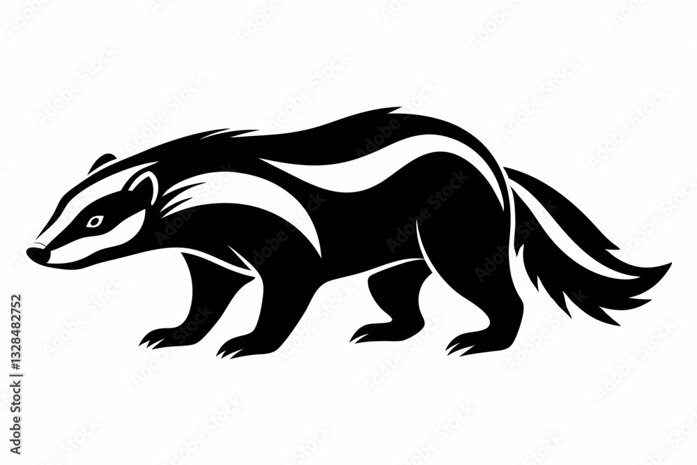 silhouette of badger vector illustration silhouette of badger vector illustration