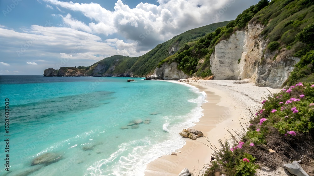 Fototapeta premium Blue Sea Water signifies Serenity and Peace