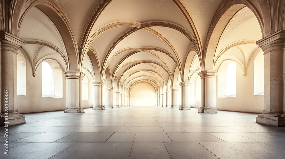 Majestic Archway Corridor: A Symphony in Stone and Light Majestic Archway Corridor: A Symphony in Stone and Light