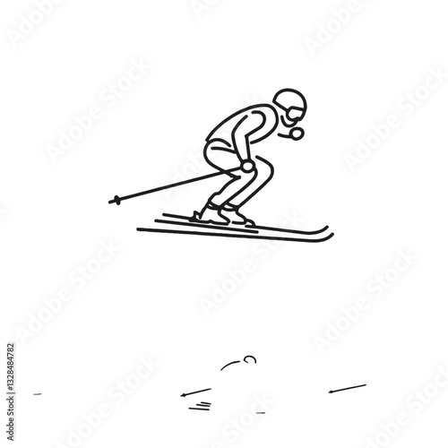 Skiing silhouette