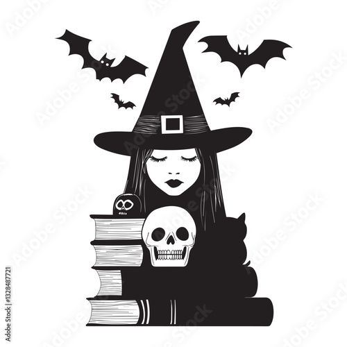 Book with magical vector illustration, Book Reader clipart design, books and mythical Art