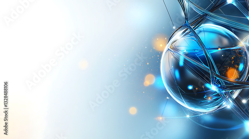 Dynamic energy sphere abstract art digital illustration futuristic environment close-up view concept of technology