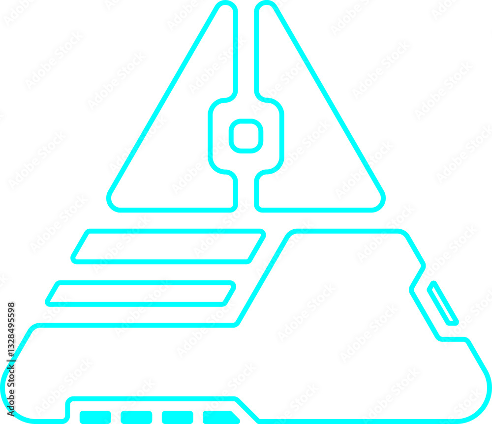 Obraz premium abstract hud geometric triangular shape with blue neon color. This vibrant graphic is perfect for a variety of creative projects. 