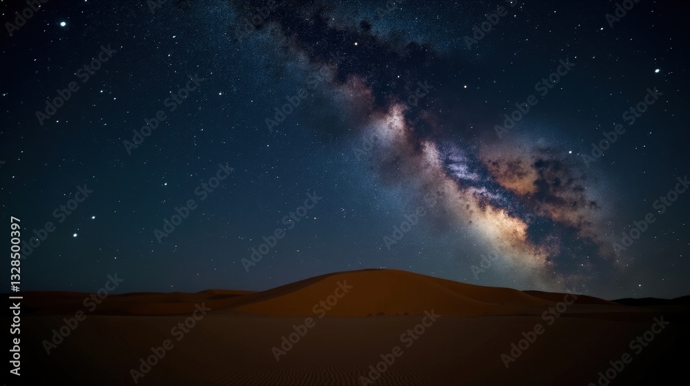A quiet night sky over an open desert, the Milky Way stretching above the sand dunes, starlit skies creating a peaceful and awe-inspiring scene. A quiet night sky over an open desert, the Milky Way stretching above the sand dunes, starlit skies creating a peaceful and awe-inspiring scene.