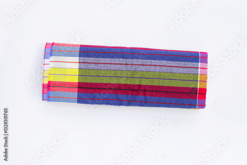 Traditional thai loincloth on white background