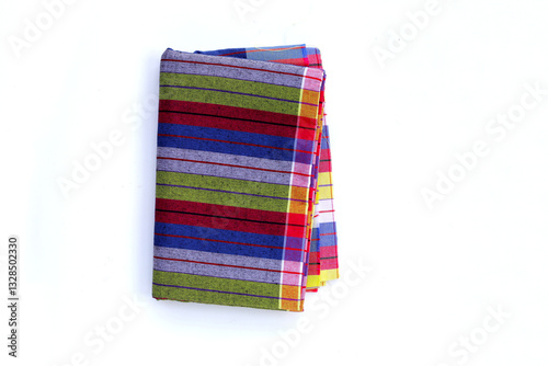 Traditional thai loincloth on white background