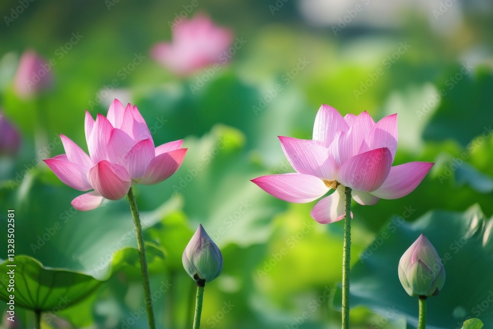 pink lotus flower in garden with sunny day pink lotus flower in garden with sunny day
