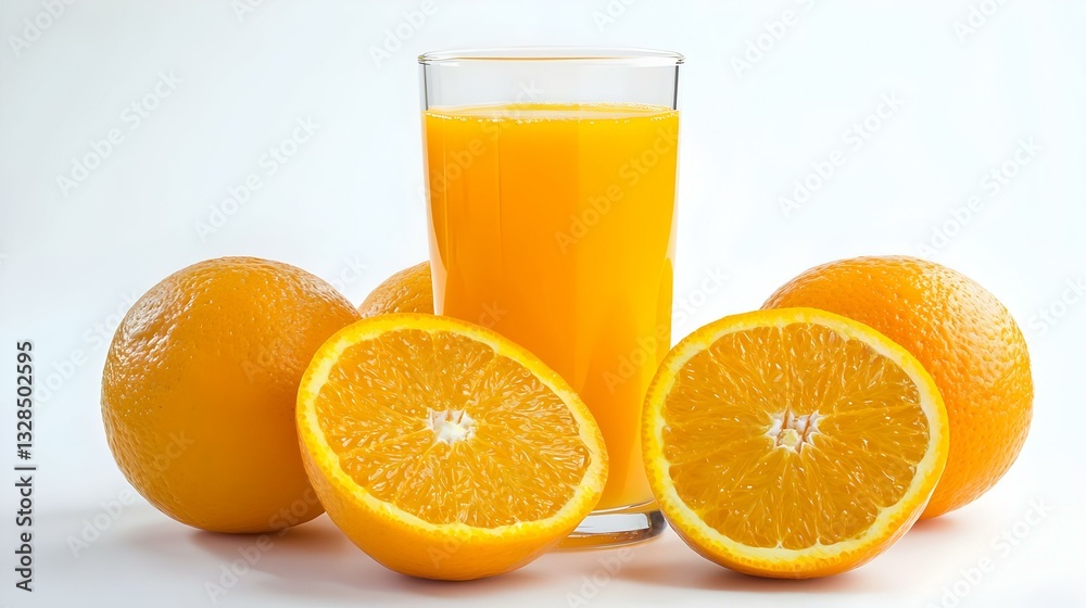 Glass of fresh orange juice isolate on white Glass of fresh orange juice isolate on white