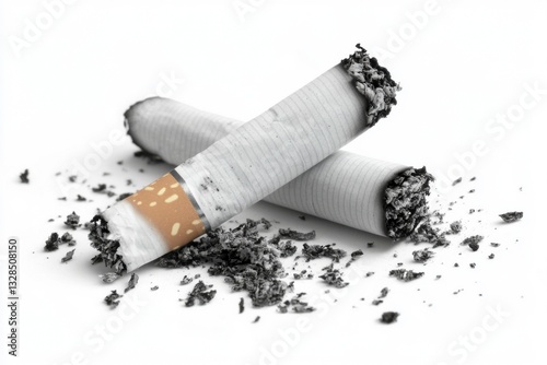 cigarettes on white background