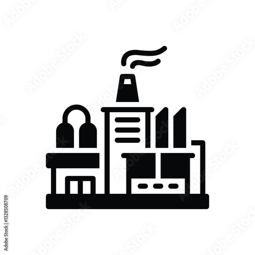 Black solid icon for industry