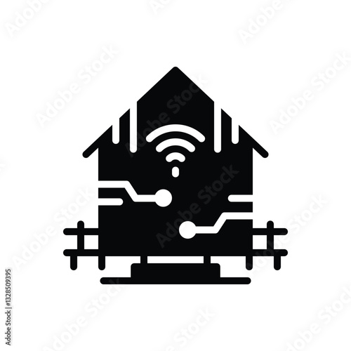 Black solid icon for smart home
