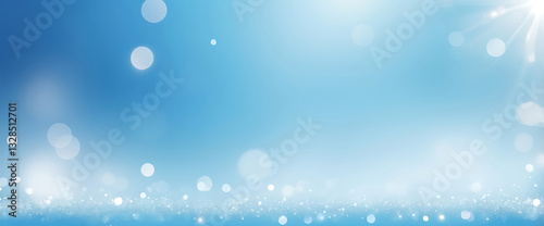 A sky blue bokeh background with soft white sparkles, light, bokeh, blue, sky, design, abstract, bright, blur, christmas, pattern