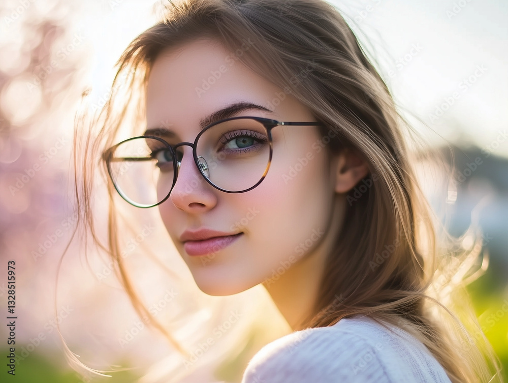 Fototapeta premium woman wearing eyeglasses
