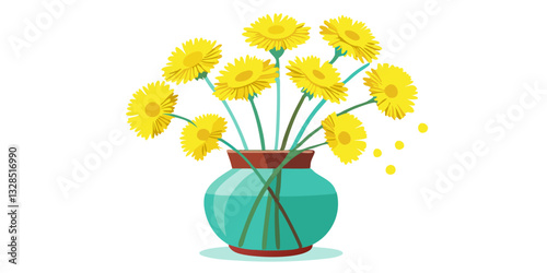 bouquet of yellow tulips in vase, flower, bouquet, vase, flowers, yellow, nature, plant, spring, blossom, floral, isolated, bloom, beauty, chrysanthemum, flora, daisy, bunch, leaf, petal, color, orang
