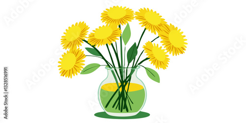 bouquet of yellow tulips in vase, flower, bouquet, vase, flowers, yellow, nature, plant, spring, blossom, floral, isolated, bloom, beauty, chrysanthemum, flora, daisy, bunch, leaf, petal, color, orang
