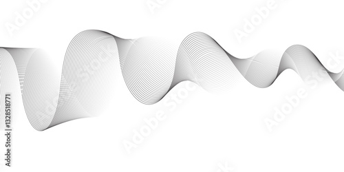 Abstract Teal Wave Lines Digital Art Background. modern abstract background Vector illustration. A gray lines on a white background. modern wavy stripes on white background isolated.