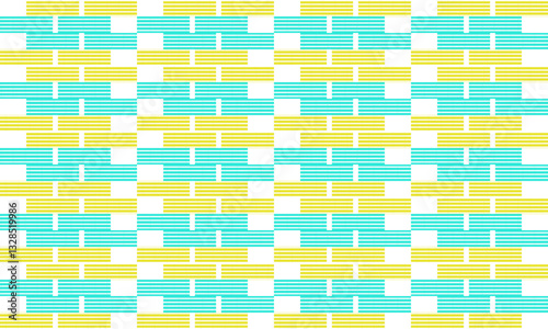 set of vintage green brick cross square block with stripes repeat seamless pattern, replete image design for fabric printing, strip pattern green