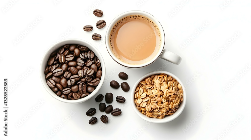 Obraz premium Cup of coffee with milk isolated on white