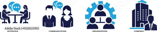 Business icon set team, meeting, You can easily change the color.