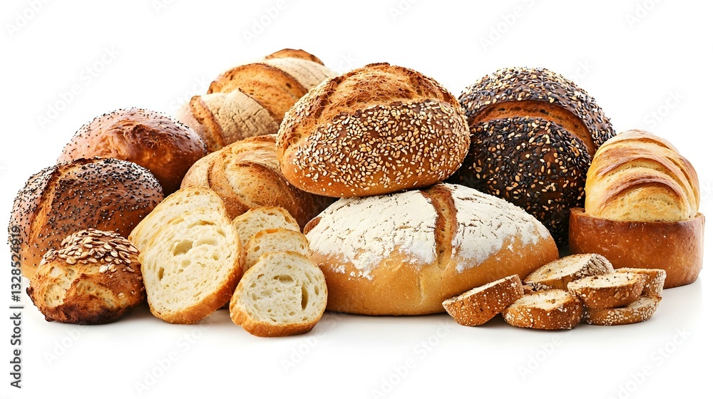 Freshly baked round Bread isolated on white Freshly baked round Bread isolated on white