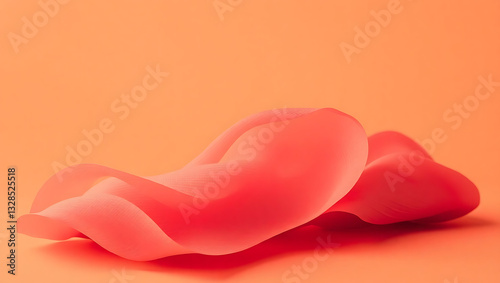 Dynamic Fluid Abstract Shapes: Vibrant and Colorful Modern Artwork Background in Soft Orange for Contemporary Stylish Design