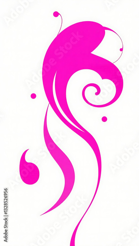 Abstract Pink Swirl Vector Background – Modern Artistic Floral Design with Curves and Bold Decorative Shapes