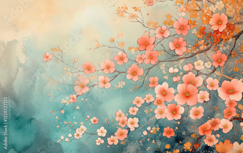 Vintage floral texture art background
