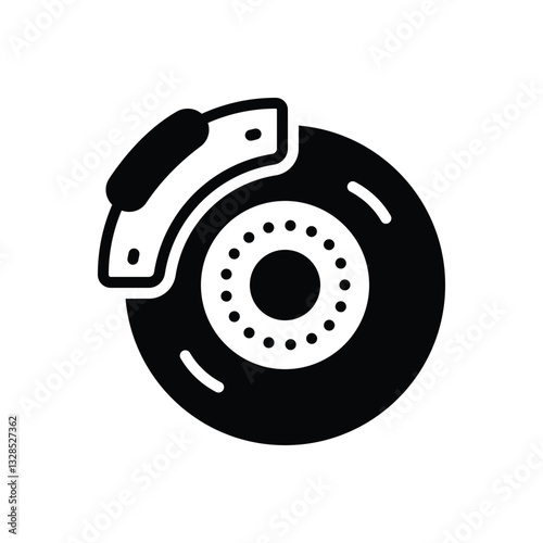 Black solid icon for disc brake