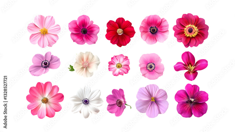 Pack Flower Set in Different Poses Against Transparent Background for Botanical Design, Floral Illustrations, or Nature Concepts Pack Flower Set in Different Poses Against Transparent Background for Botanical Design, Floral Illustrations, or Nature Concepts